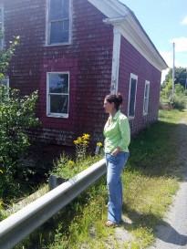 State Representative Deb Sanderson contemplating the Clary Lake dam during a site visit on August 10th. Photograph by George Fergusson 10 August 2015